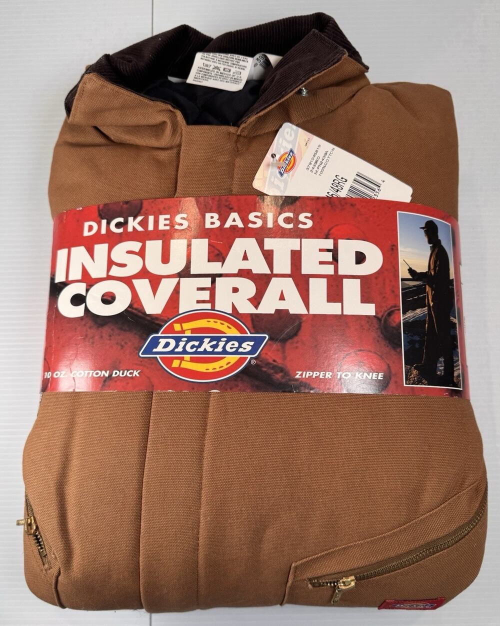 Dickies NWT Men 46/48 Brown 10oz Duck Cotton Insulated Hooded Work Coveralls